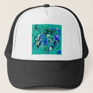 Turquoise marble texture trucker hat