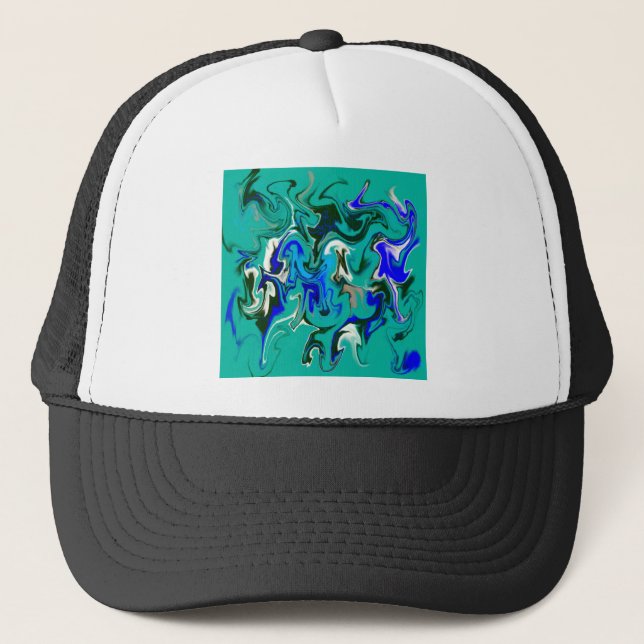 Turquoise marble texture trucker hat (Front)
