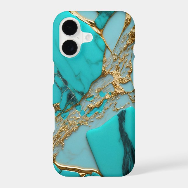 Turquoise Marble with Golden Veins (Back)