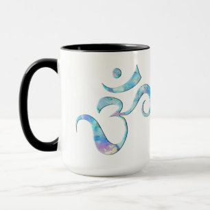 Turquoise Marbled Om Mug