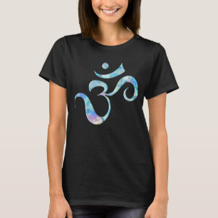 Turquoise Marbled Om  T-Shirt