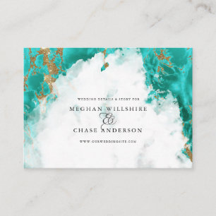 Turquoise Marbled Watercolor Geode BarefootBride™ Business Card