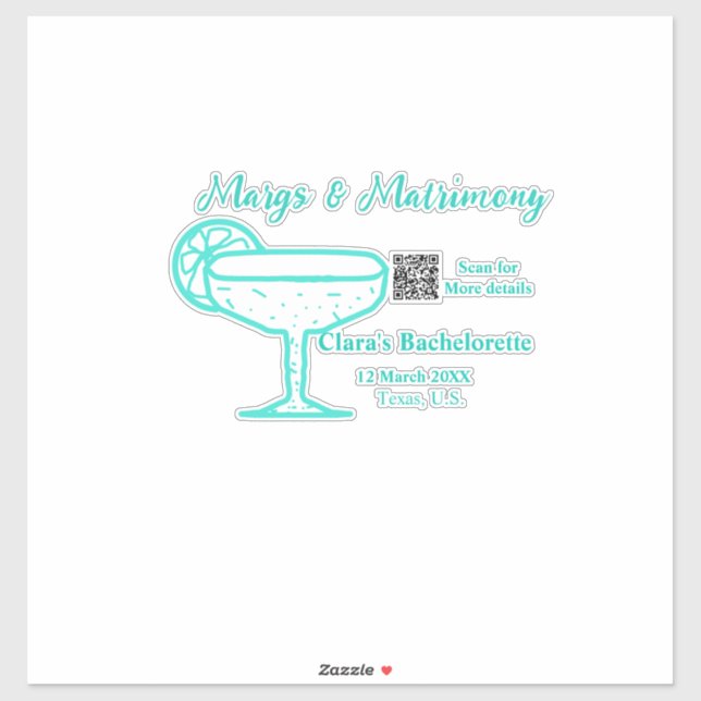 Turquoise Margs & Matrimony Bachelorette party  (Sheet)