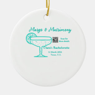 Turquoise Margs & Matrimony Bachelorette party  Ceramic Tree Decoration