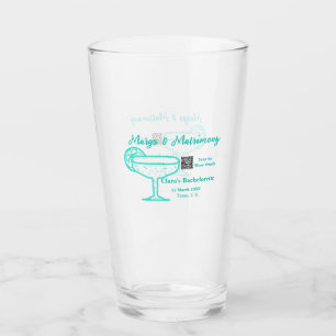 Turquoise Margs & Matrimony Bachelorette party  Glass