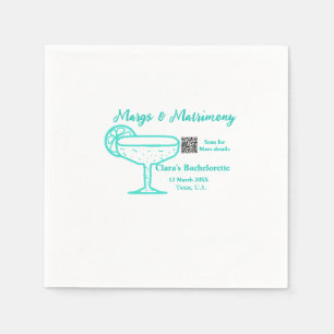 Turquoise Margs & Matrimony Bachelorette party Napkin