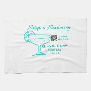 Turquoise Margs & Matrimony Bachelorette party  Tea Towel