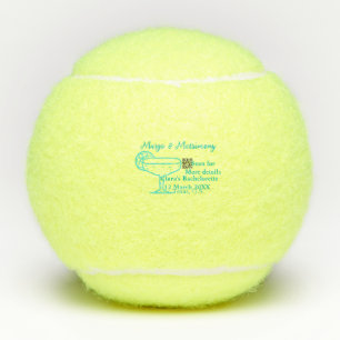 Turquoise Margs & Matrimony Bachelorette party  Tennis Balls