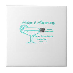 Turquoise Margs & Matrimony Bachelorette party  Tile