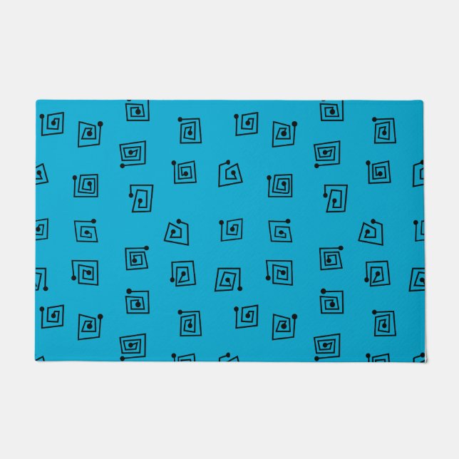 Turquoise Mazes  Doormat (Front)