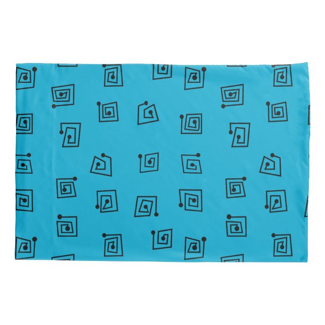 Turquoise Mazes  Pillowcase (Back)