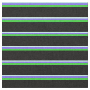 Turquoise, Medium Slate Blue, Lime Green & Black Fabric