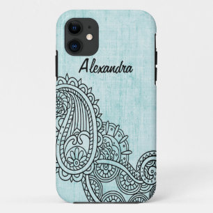 Turquoise Mehndi Motif BT iPhone 5 Case