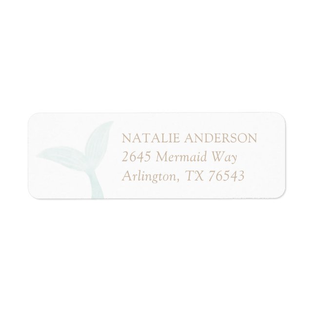 Turquoise Mermaid Birthday Party Return Address (Front)
