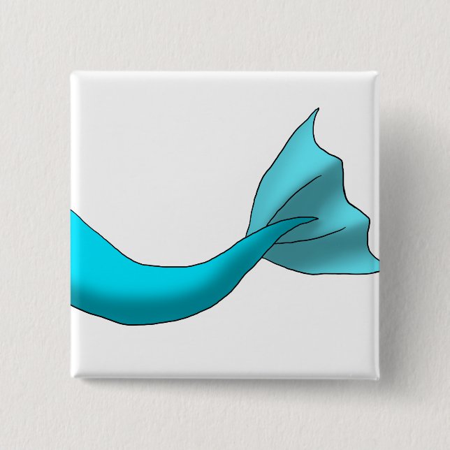 Turquoise Mermaid Tail 15 Cm Square Badge (Front)