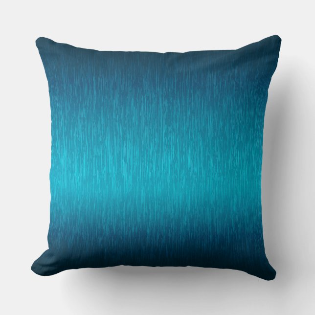 Turquoise Metallic Brushed Aluminium Look Cushion (Front)