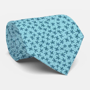 Turquoise Mini Floral Print Tie