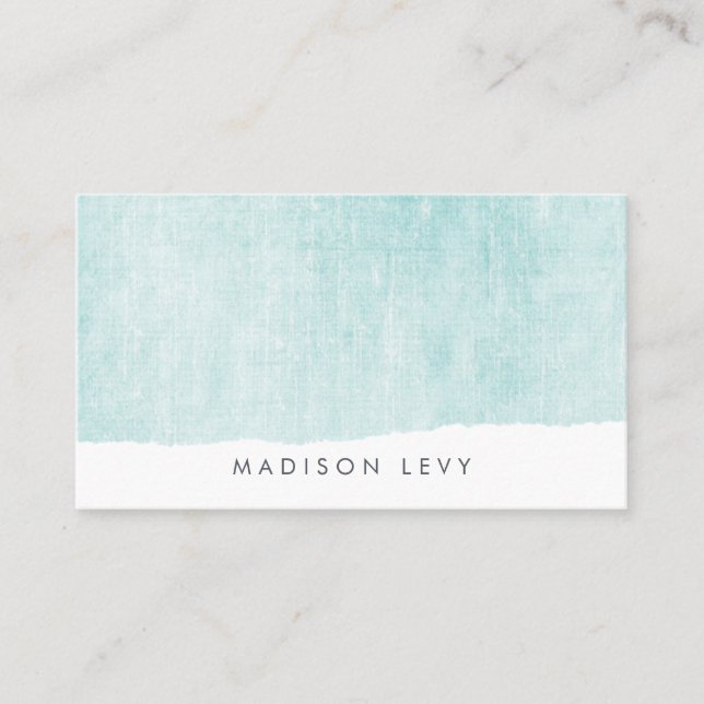 Turquoise Minimalist Distressed Torn  Cards (Front)