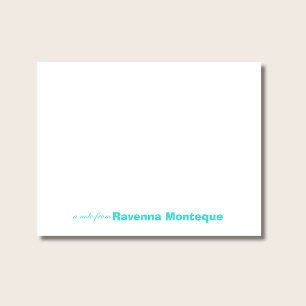 Turquoise Minimalist Personalized Name Elegant Card