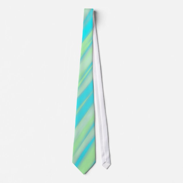 Turquoise Mint Abstract Stripes Tie (Front)