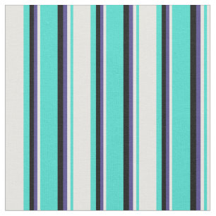 Turquoise, Mint Cream, Dark Slate Blue, and Black Fabric