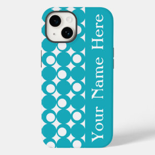 Turquoise Mod Ball Design with name Case-Mate iPhone 14 Case