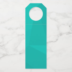 Turquoise, modern, cool, trendy geometric art bottle tag