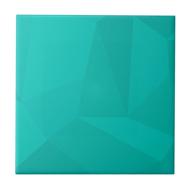 Turquoise, modern, cool, trendy geometric art tile (Front)
