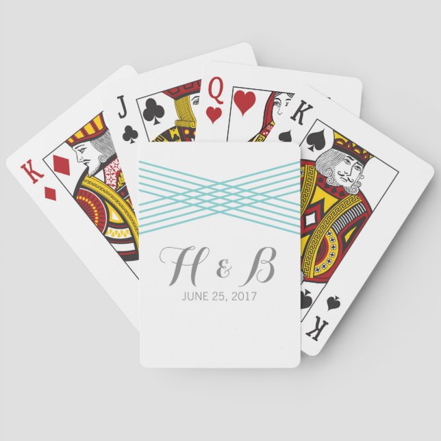 Turquoise Modern Deco Playing Cards (Back)