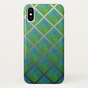Turquoise Modern Mosaic Diamonds Animal Print Case-Mate iPhone Case