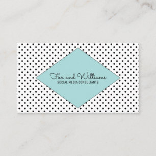 Turquoise Modern Polka Dots Business Card