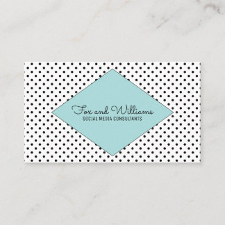 Turquoise Modern Polka Dots Business Card