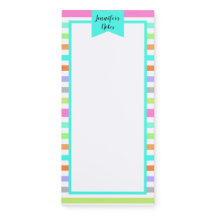 Turquoise Modern Rainbow Stripes Personalised