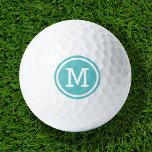 Turquoise Monogram Personalised Golf Balls<br><div class="desc">Tee off in style with our custom golf balls, personalised with a bold minimalist monogram initial in a modern circle frame. Choose from a wide selection of colours to create a design that’s uniquely yours. Perfect for gifting, these golf balls make a thoughtful and practical present for Christmas, Father’s Day,...</div>