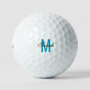 Turquoise Monogram Titleist VI Golf Balls