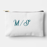 Turquoise monogram wedding couple name simple styl
