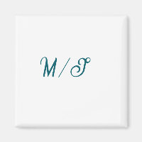 Turquoise monogram wedding couple name simple styl