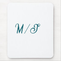 Turquoise monogram wedding couple name simple styl