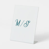 Turquoise monogram wedding couple name simple styl
