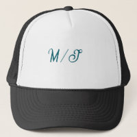 Turquoise monogram wedding couple name simple styl