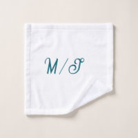 Turquoise monogram wedding couple name simple styl