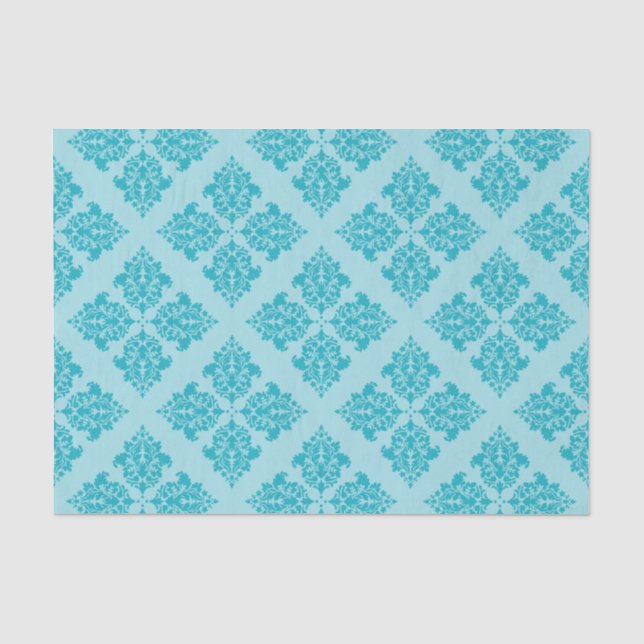 Turquoise Moroccan Damask Tissue Paper (Front)
