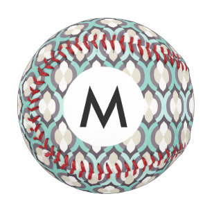Turquoise Moroccan Pattern Baseball