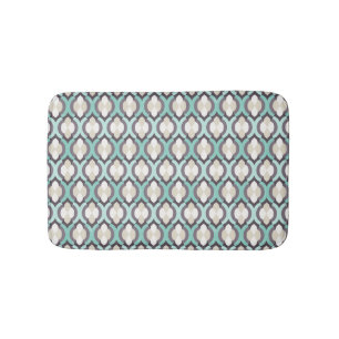 Turquoise Moroccan Pattern Bath Mat