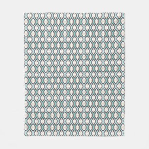 Turquoise Moroccan Pattern Fleece Blanket