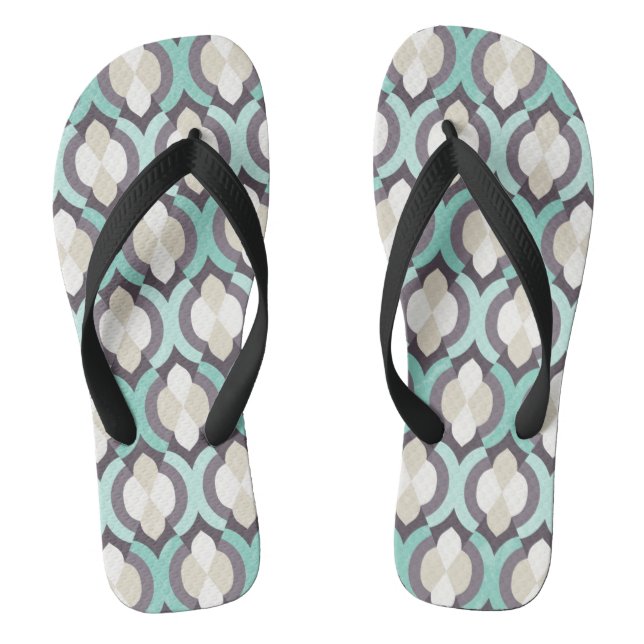 Turquoise Moroccan Pattern Jandals (Footbed)