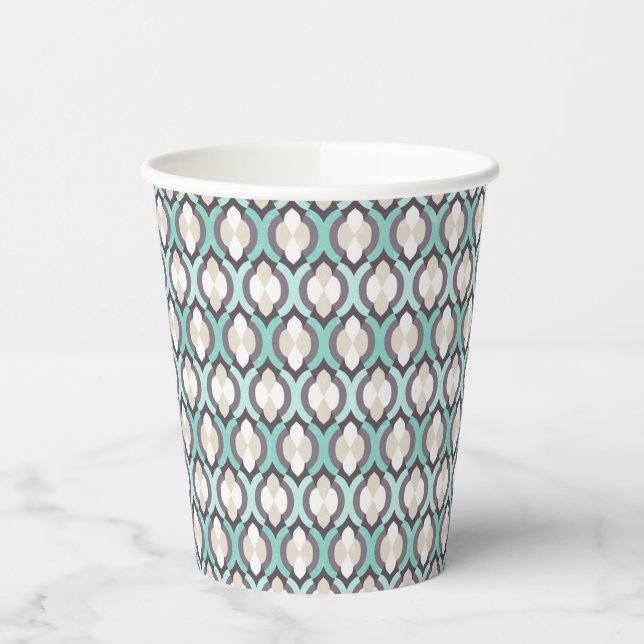 Turquoise Moroccan Pattern Paper Cups (Left)