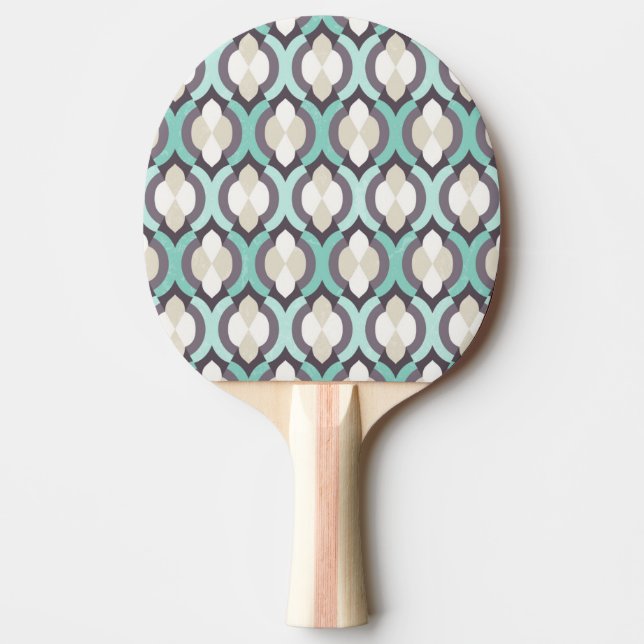 Turquoise Moroccan Pattern Ping Pong Paddle (Front)