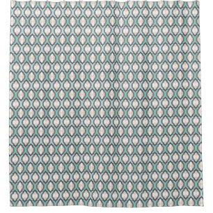 Turquoise Moroccan Pattern Shower Curtain