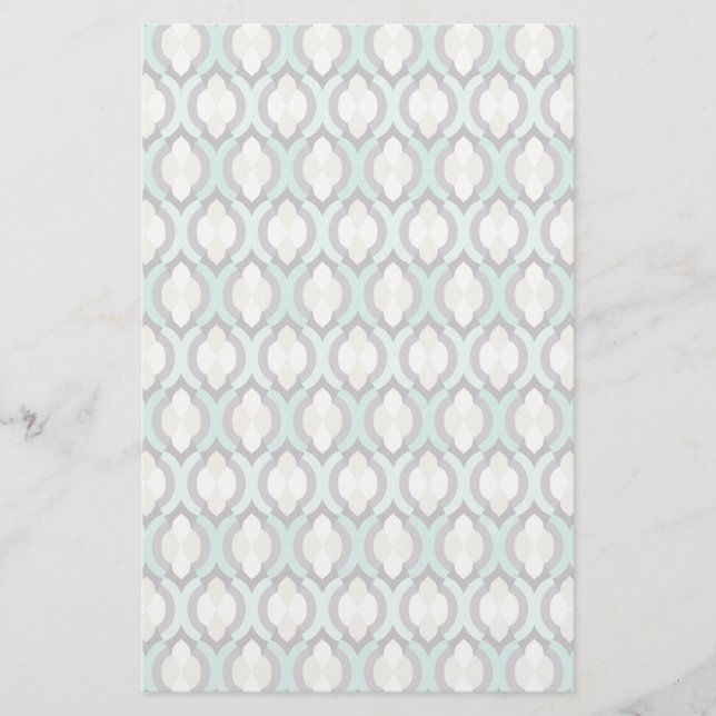 Turquoise Moroccan Pattern Stationery (Front)